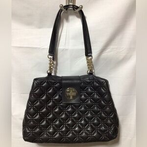 Kate Spade Quilted Astor Court Elena Shoulder Bag Black/Silver Hardware